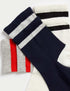 Marks & Spencer "3pk Cotton Rich Striped Ankle High Socks"